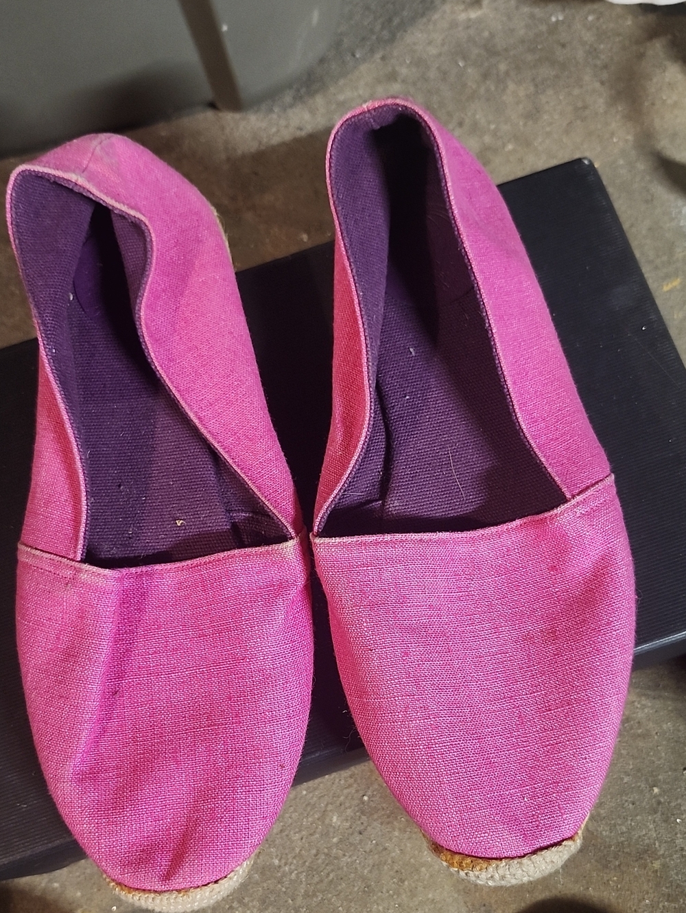 Women's Fuchsia Canvas Slip-On Flats with Soft Insole